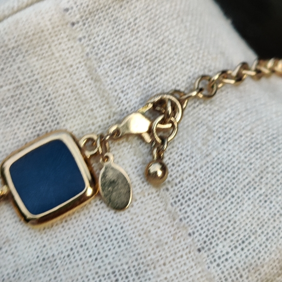 Vintage KJL Reversible enameled squares modernist necklace - Picture 6 of 9